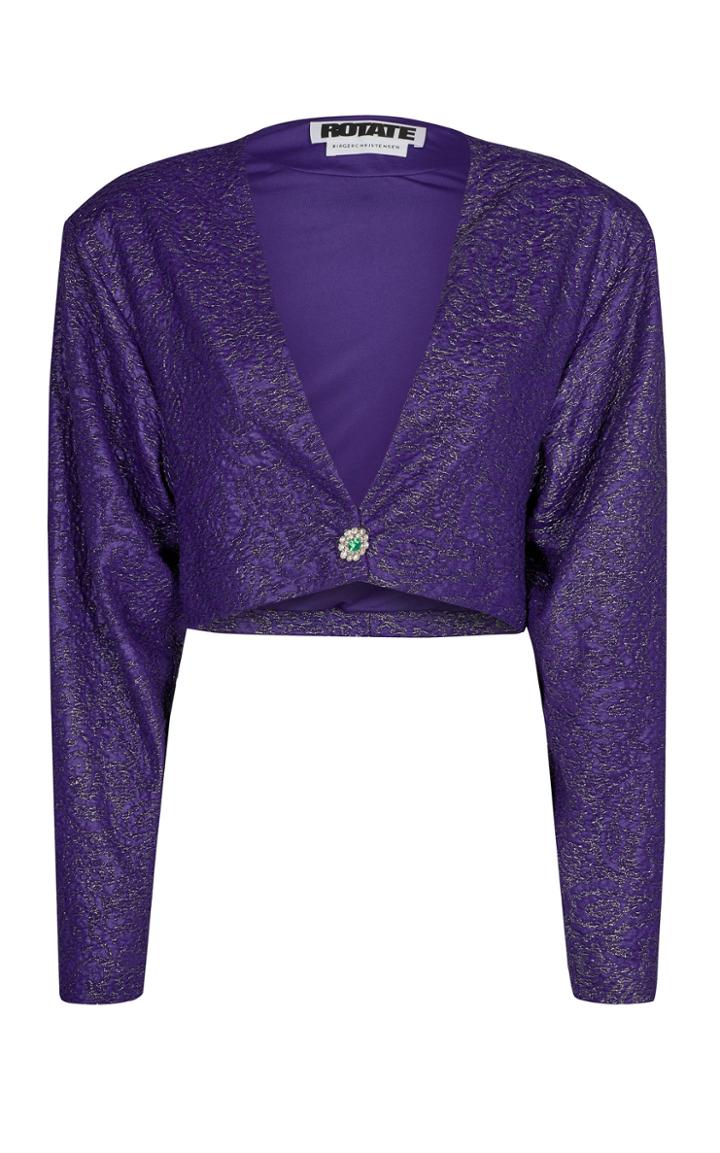 Moda Operandi Rotate Magrit Metallic Jacquard Cropped Jacket