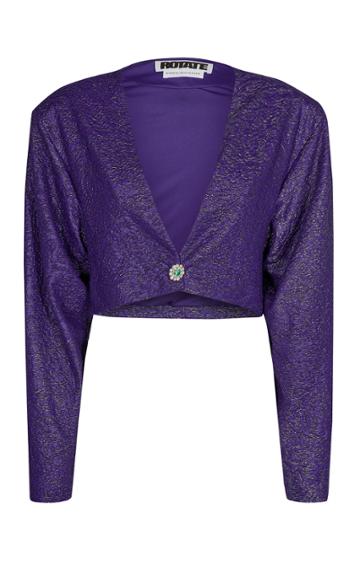 Moda Operandi Rotate Magrit Metallic Jacquard Cropped Jacket