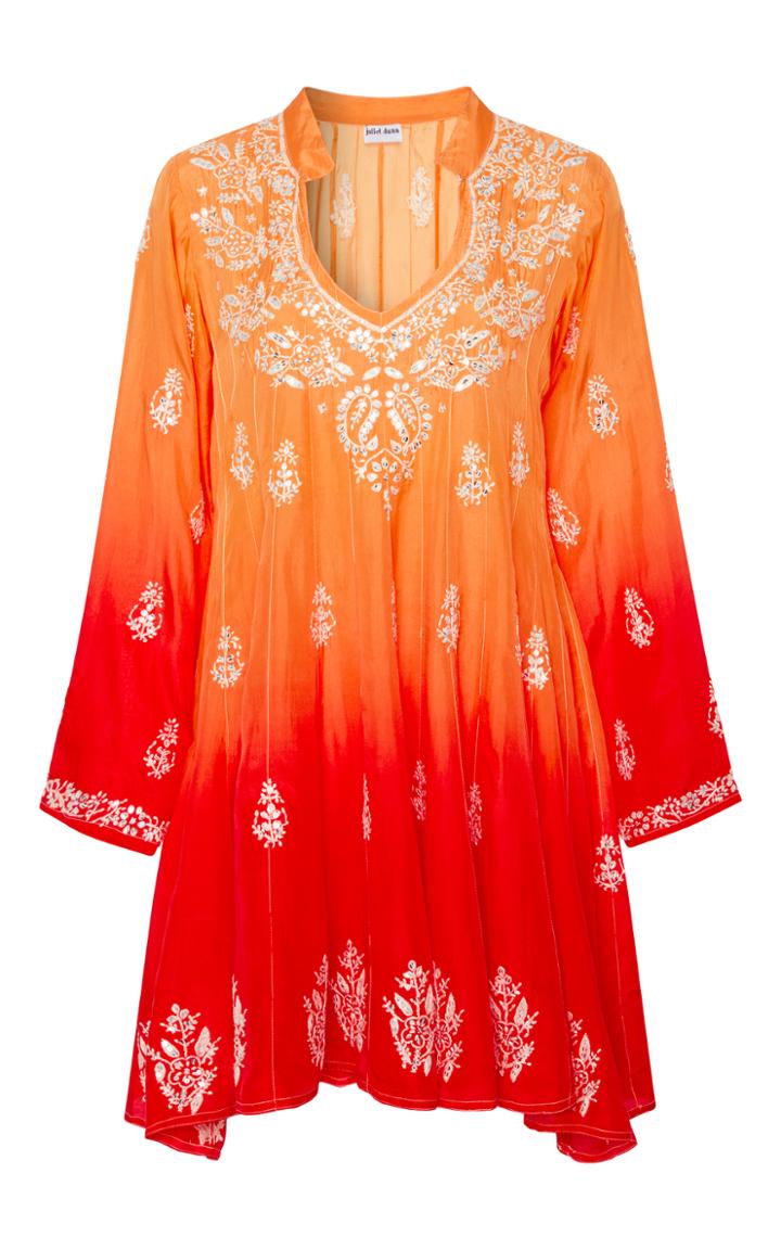 Juliet Dunn Embroidered Silk Dress