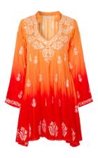 Juliet Dunn Embroidered Silk Dress