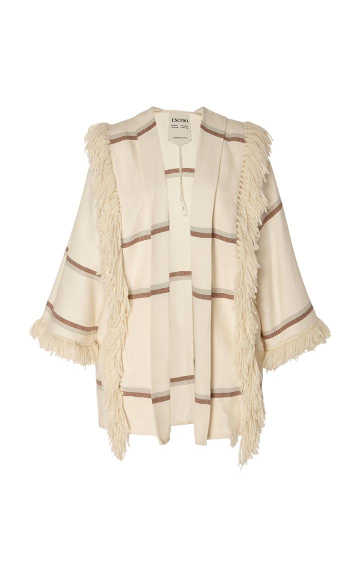 Escvdo Siembra Alpaca Handwoven Cardigan With Fringe
