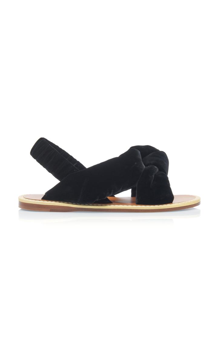 Miu Miu Knotted Velvet Sandals