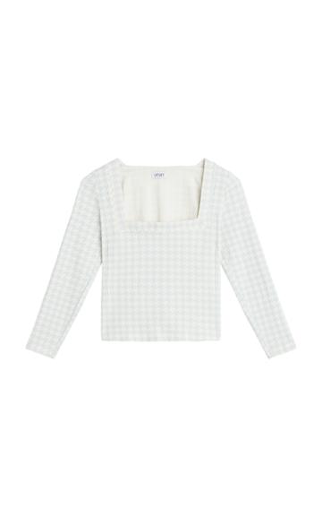 Leset Hudson Houndstooth Stretch-modal Top