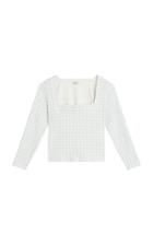 Leset Hudson Houndstooth Stretch-modal Top