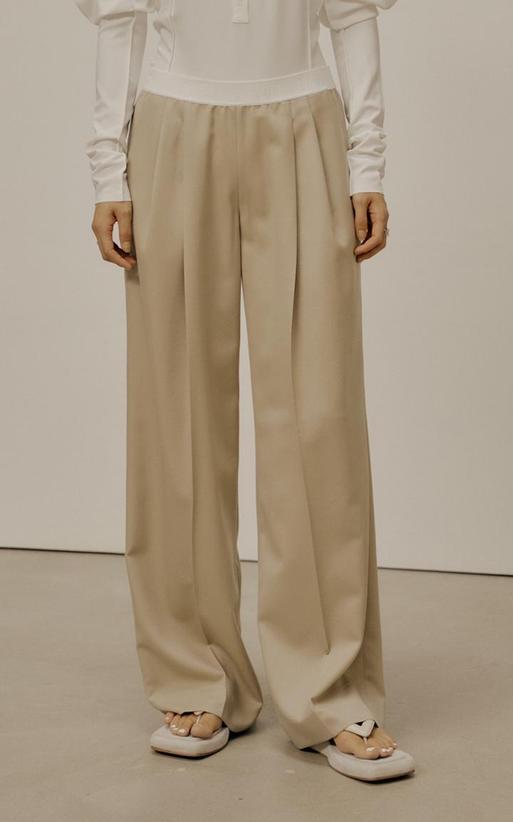 Moda Operandi Low Classic Pleated Wool Wide-leg Trousers