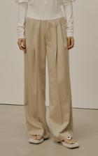 Moda Operandi Low Classic Pleated Wool Wide-leg Trousers