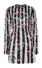 Giambattista Valli Striped Sequin Paillette Mini Shift Dress