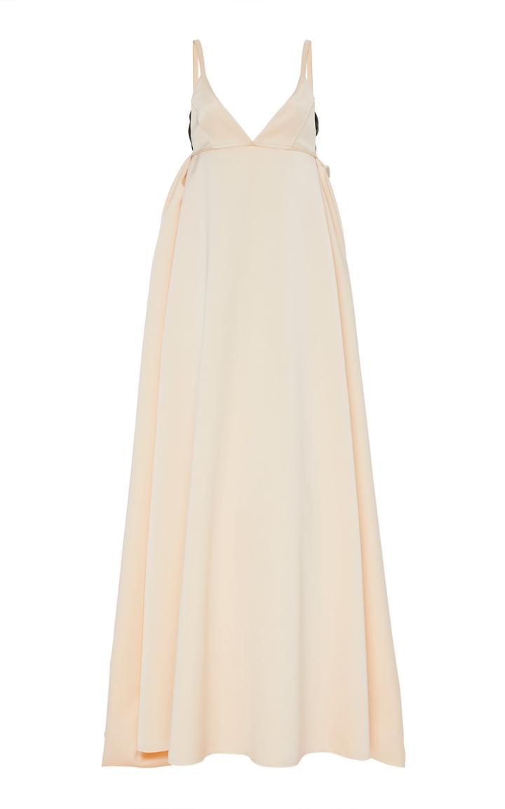 Carolina Herrera A-line Spaghetti Strap Crepe Gown