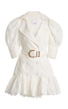 Moda Operandi Acler Sierra Belted Embroidered Linen-cotton Mini Blazer Dress