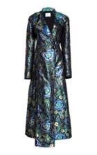 Rebecca De Ravenel Floral Brocade Coat Dress