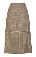 Giuliva Heritage Collection Wanda Merino Wool Check Print Midi Skirt
