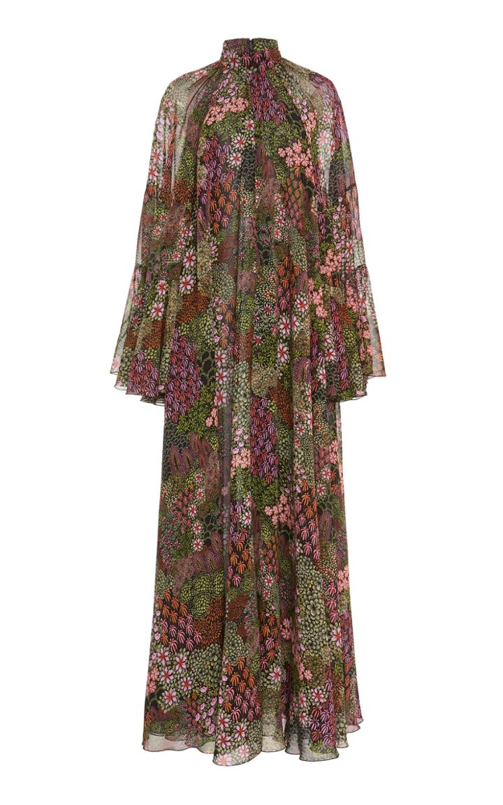 Giambattista Valli Floral Tiered Silk Maxi Dress