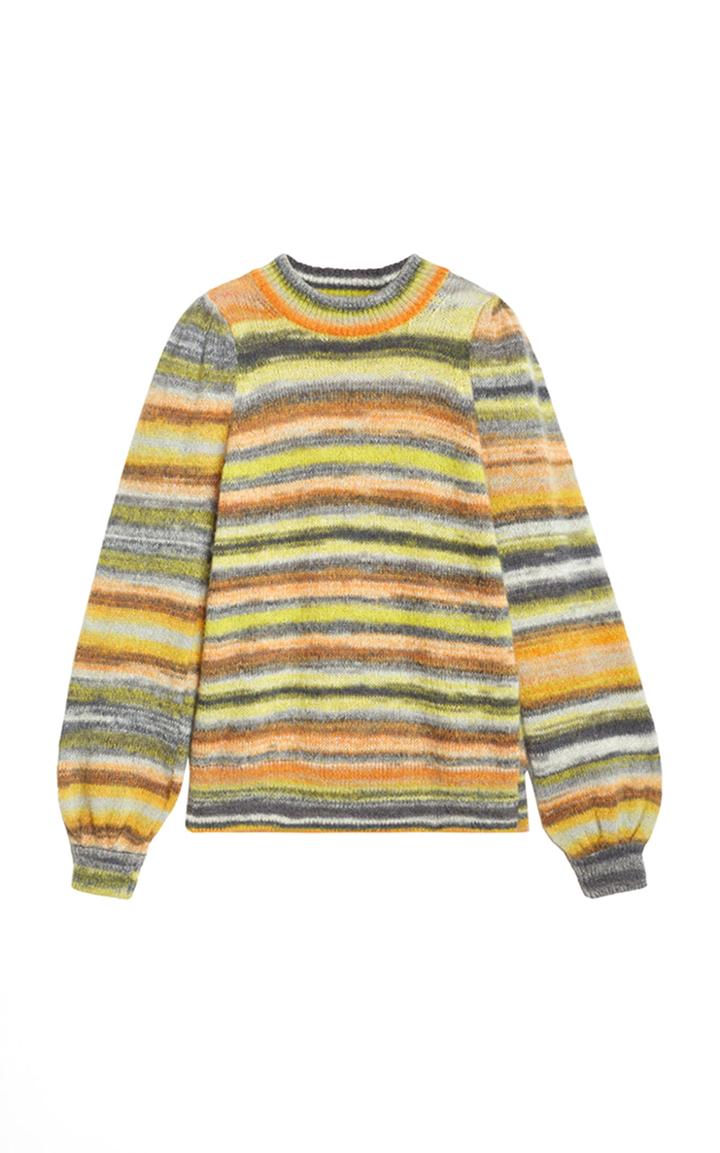 Moda Operandi Rodebjer Ocean Puff-sleeve Striped Knit Sweater