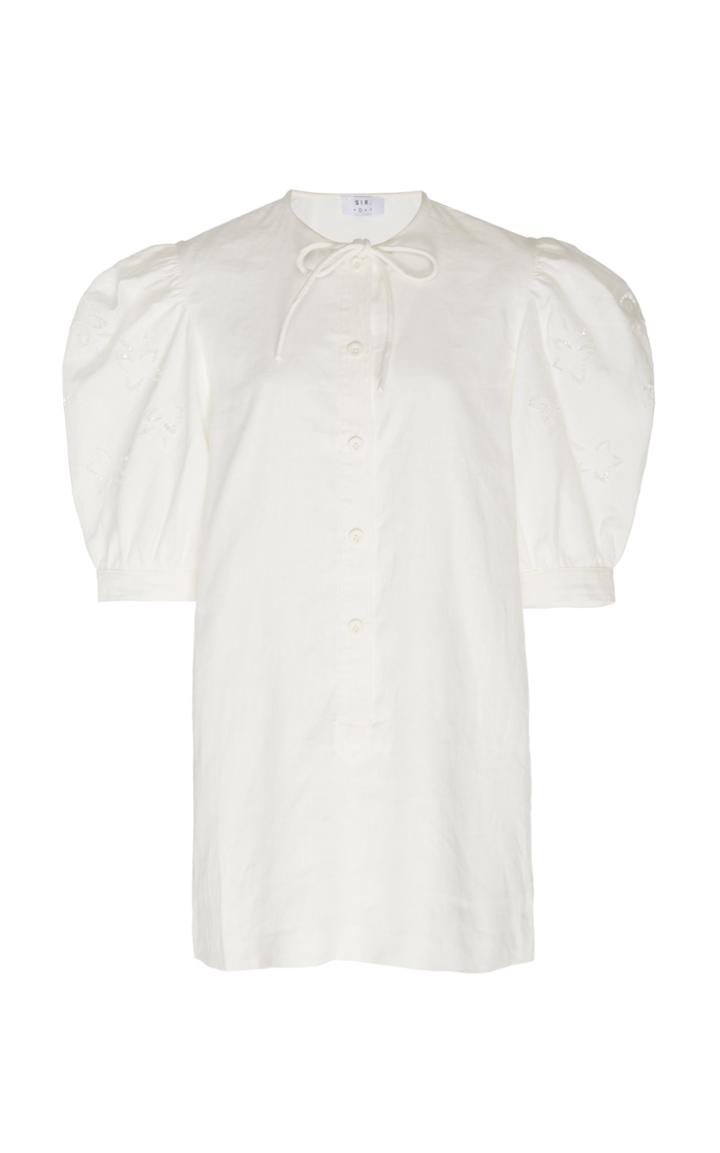 Sir The Label Alena Balloon Sleeve Linen Mini Dress