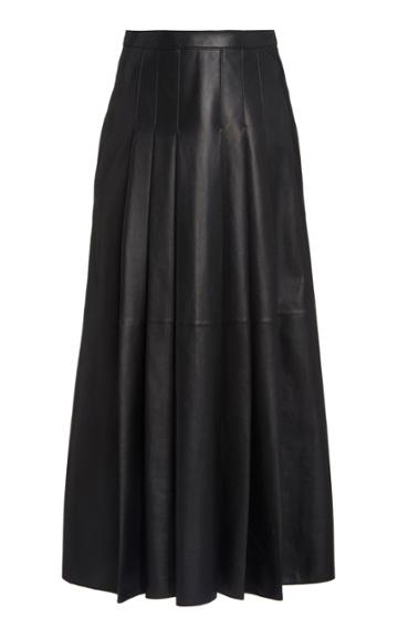 Moda Operandi Gabriela Hearst Klee Pleated Leather Midi Skirt