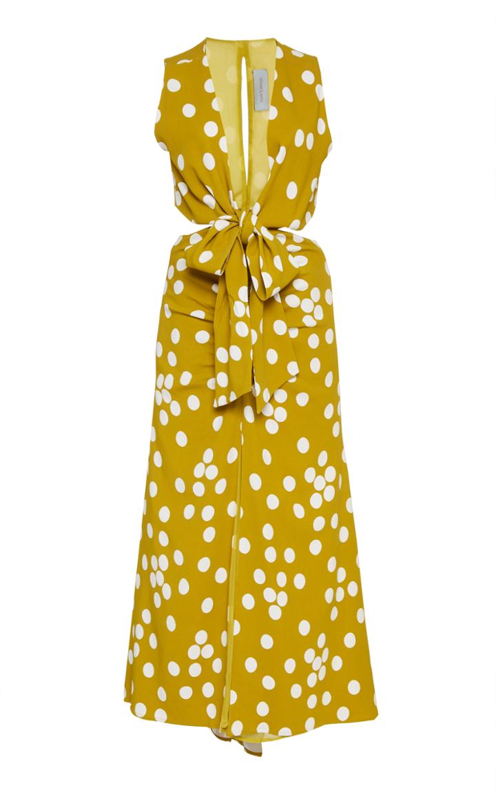 Moda Operandi Silvia Tcherassi Brussom Tie-front Polka Dot Maxi Dress