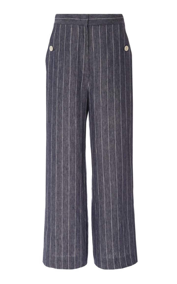 Max Mara High-waisted Cropped Linen Pants