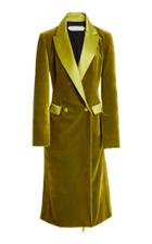 Moda Operandi Unttld Isobel Belted Satin-trimmed Velvet Double-breasted Coat