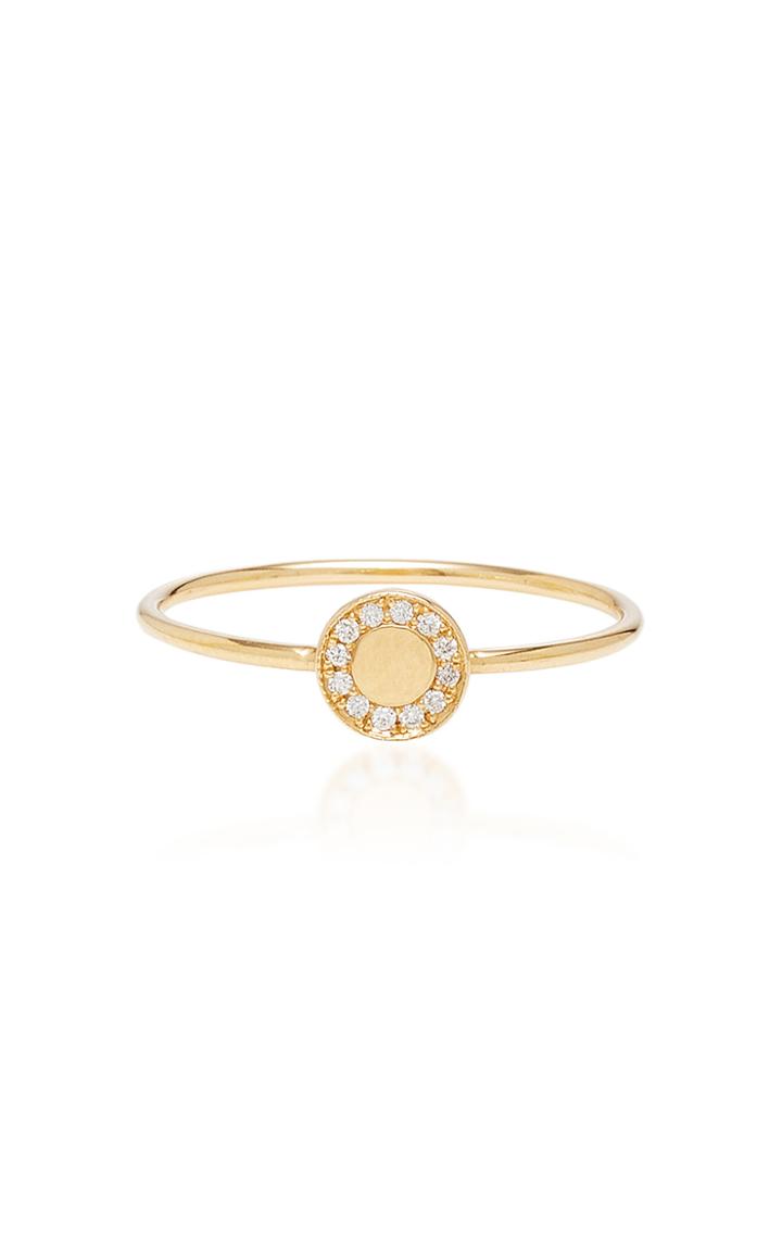Zoe Chicco 14k Pave Diamond Medium Round Disc Ring
