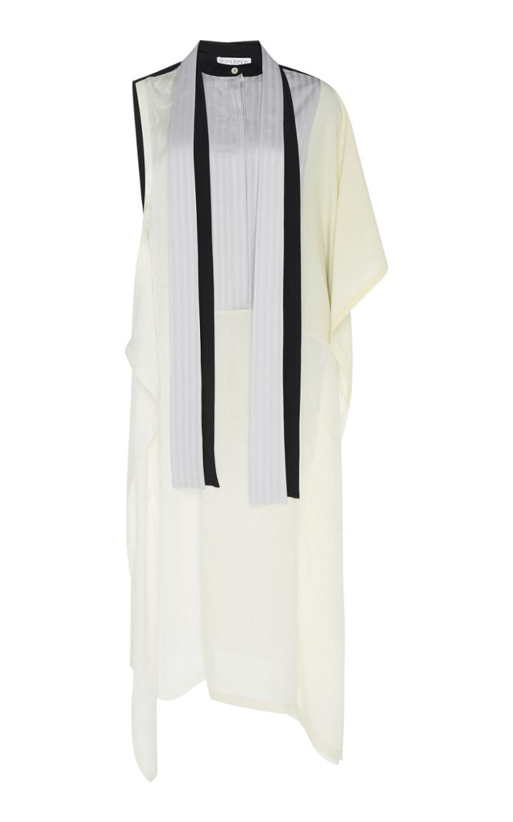 Jw Anderson Asymmetric Sleeve Satin Dress