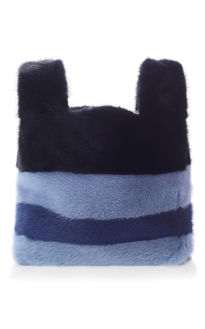 Simonetta Ravizza Stripe Fur Tote