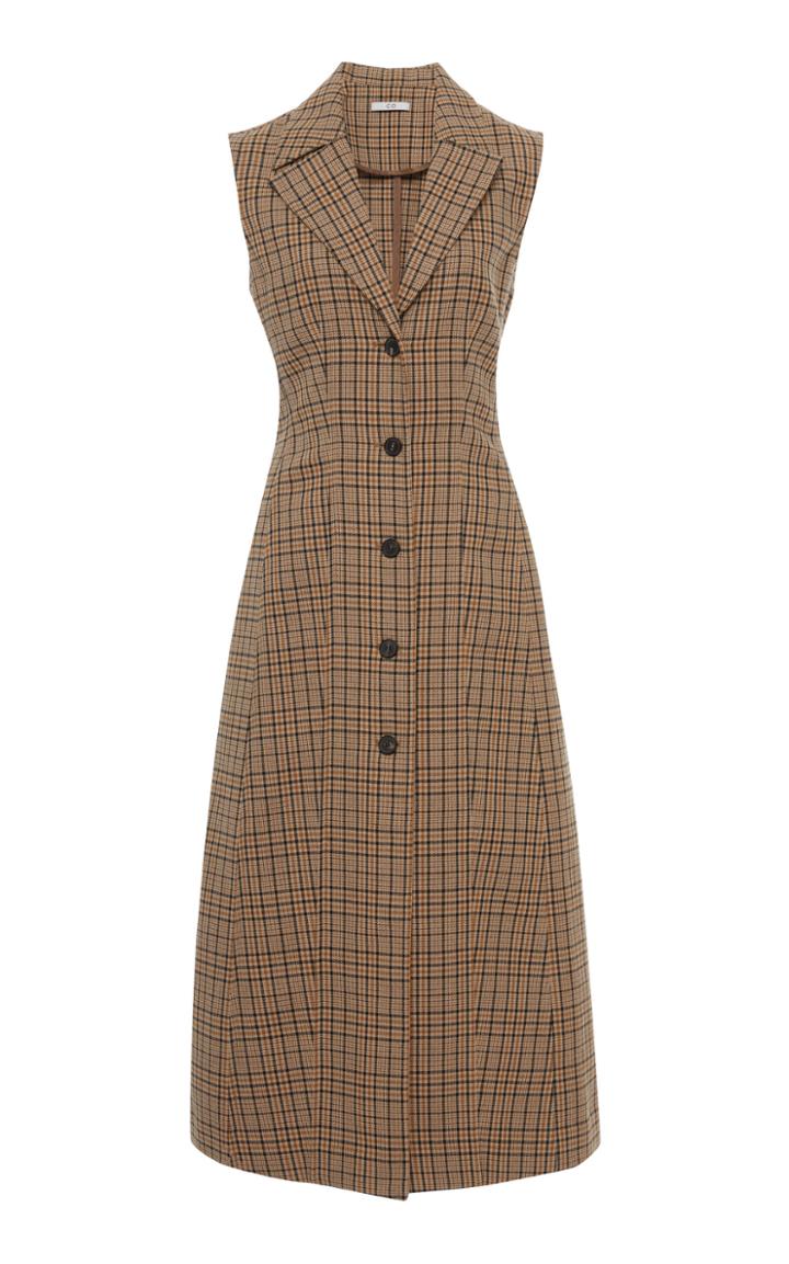 Moda Operandi Co Plaid Gabardine Button-front Dress Size: Xs