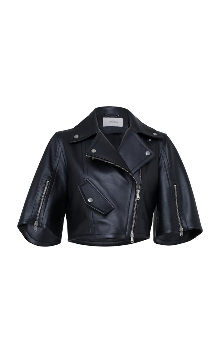 Dorothee Schumacher Modern Volumes Cropped Vegan Leather Jacket