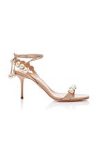 Aquazzura Mae Faux-pearl-embellished Leather Sandals Size: 39
