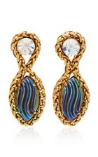 Nicole Romano Palmer 18k Gold Plated Chain And Glass Earrings