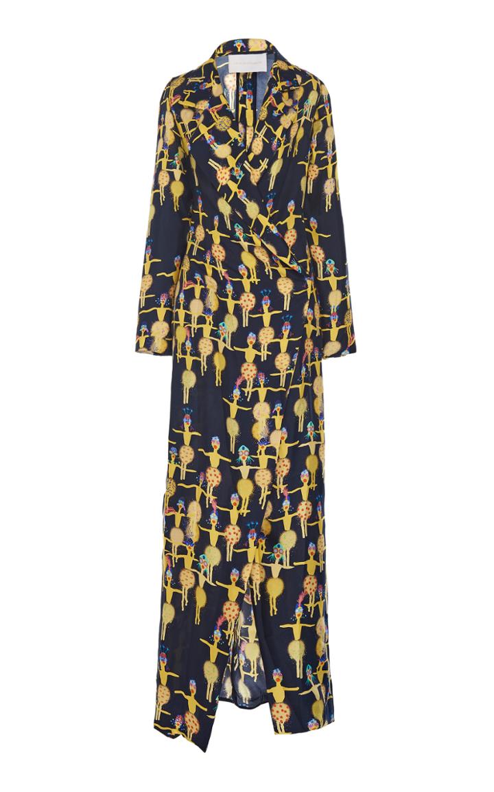 Leal Daccarett Tartufo Full-length Printed Wrap Dress