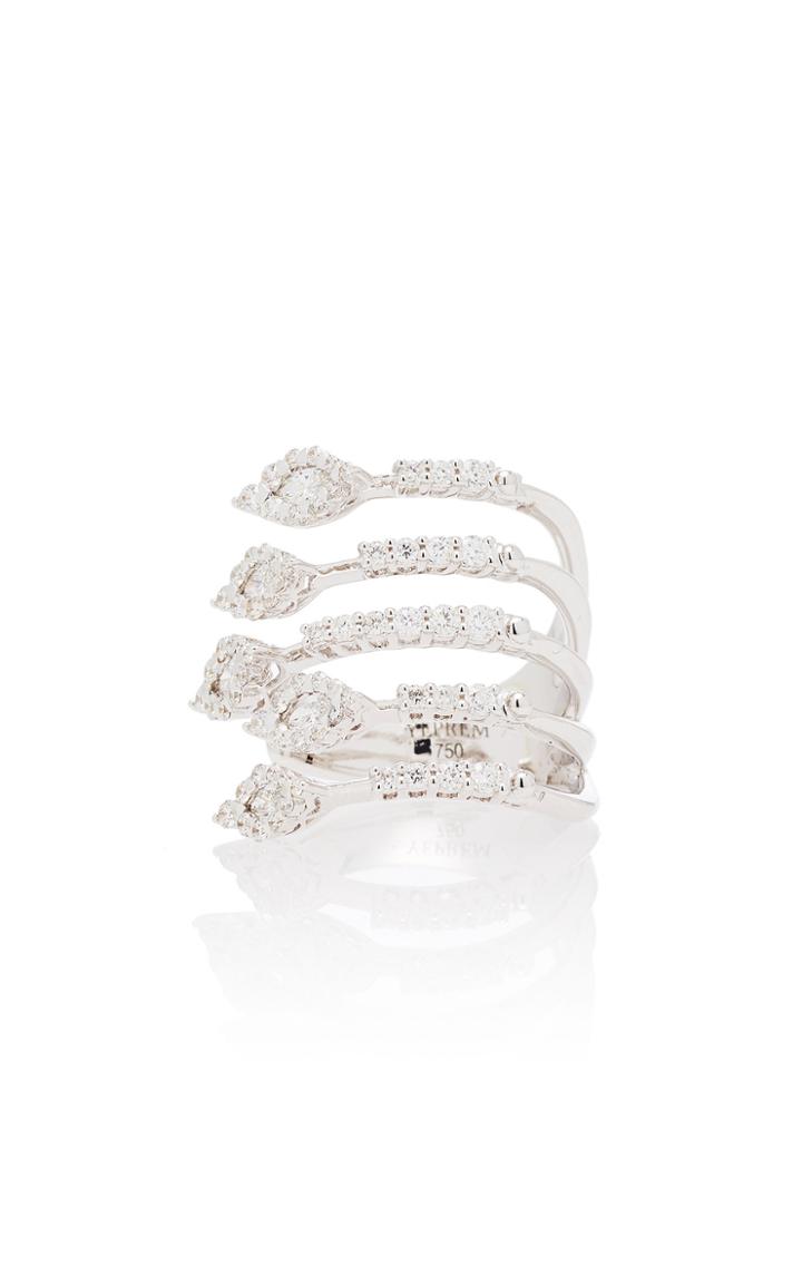 Yeprem Wrap-around 18k White And Diamond Ring