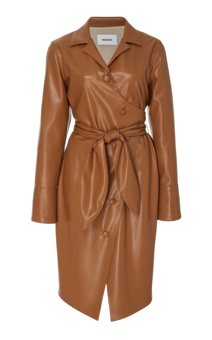 Nanushka Ailsa Collared Vegan Leather Mini Dress