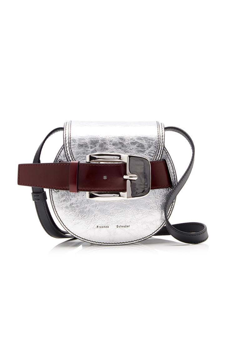 Proenza Schouler Buckle Mini Metallic Leather Shoulder Bag