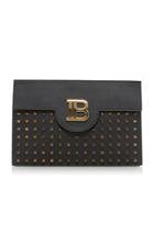 Balmain B-pouch-all Over Spikes Leather Bag