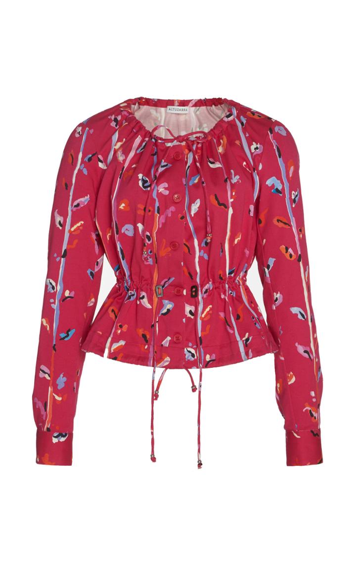 Altuzarra Agata Printed Cotton-blend Top
