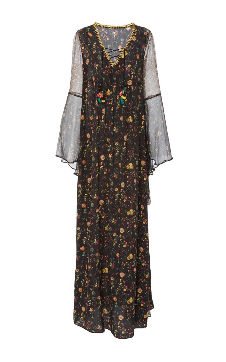 Anjuna Vera Floral Lace Up Dress