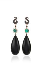 Alasia Twin Set Earrings With Jet And Malachite