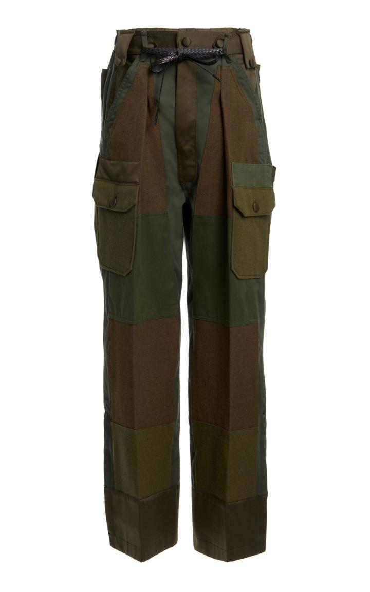 Moda Operandi Tom Ford Color-block Wide-leg Cotton Pants