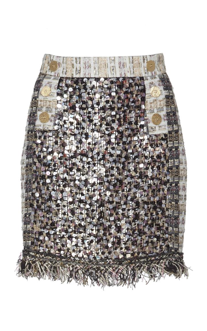 Ralph & Russo Panel Embellished Mini Skirt