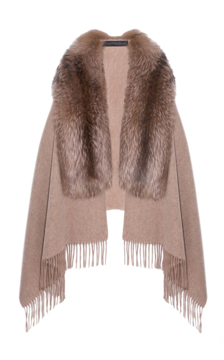 Moda Operandi Pologeorgis The Starman Fox And Wool Two-tone Shawl