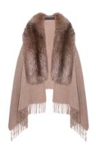 Moda Operandi Pologeorgis The Starman Fox And Wool Two-tone Shawl