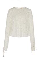 Pascal Millet Lace Long Sleeve Top With Mini Paillettes