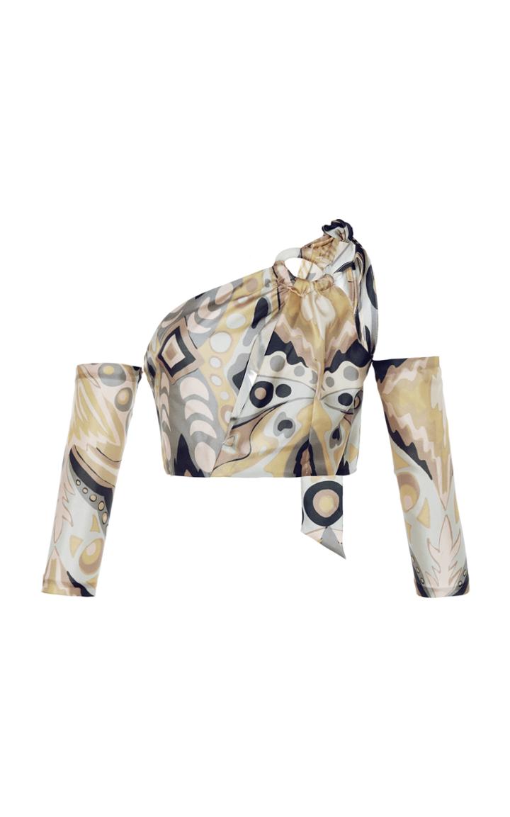 Cult Gaia Isa Slash Printed Top