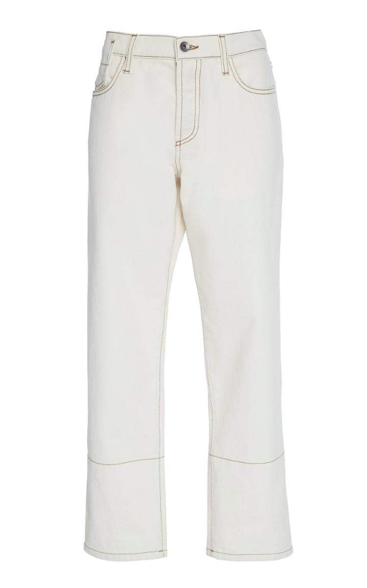 Marni Contrast Stitch High Rise Ankle Jeans