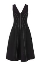 Derek Lam Wool Silk Crepe Contrast Stitch Dress