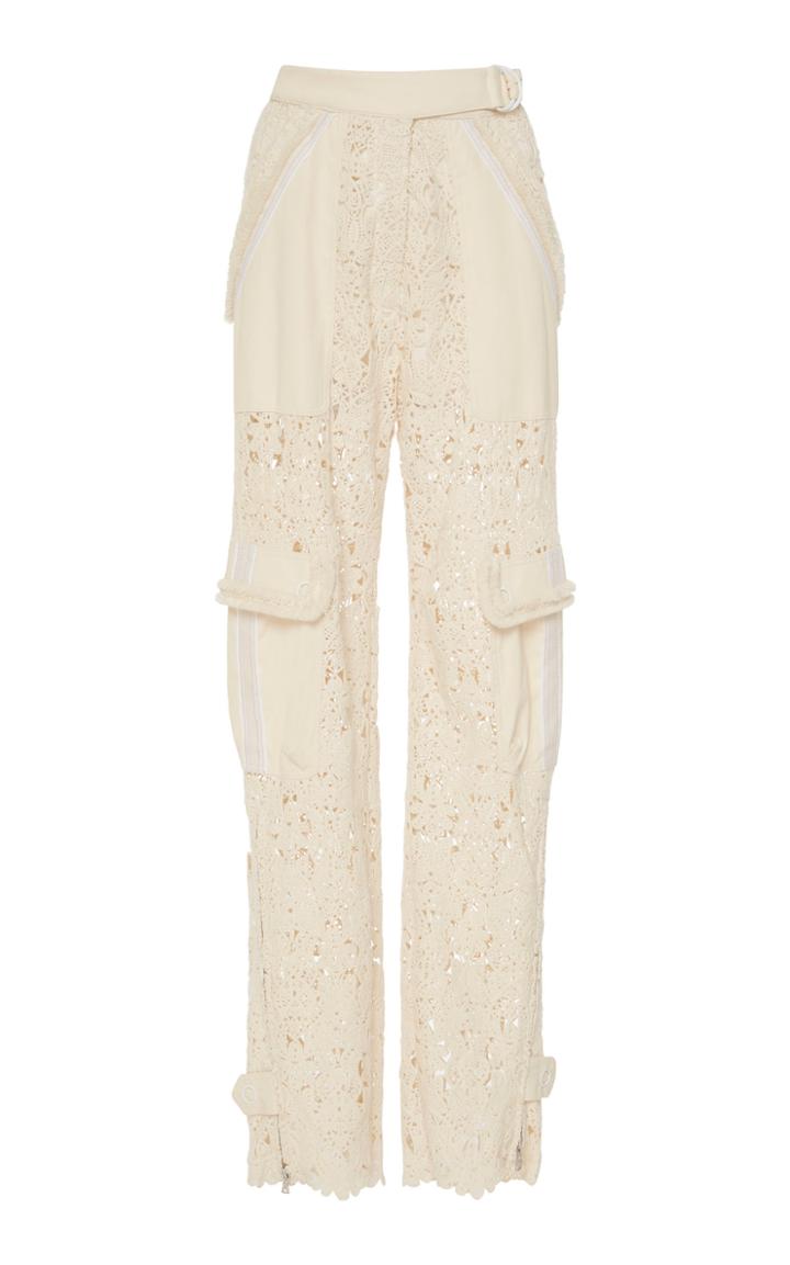 Jonathan Simkhai Mixed Trim Twill Utility Pants