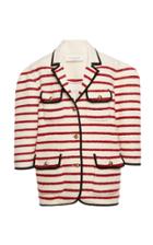 Moda Operandi Philosophy Di Lorenzo Serafini Striped Boucl Fitted Jacket Size: 40