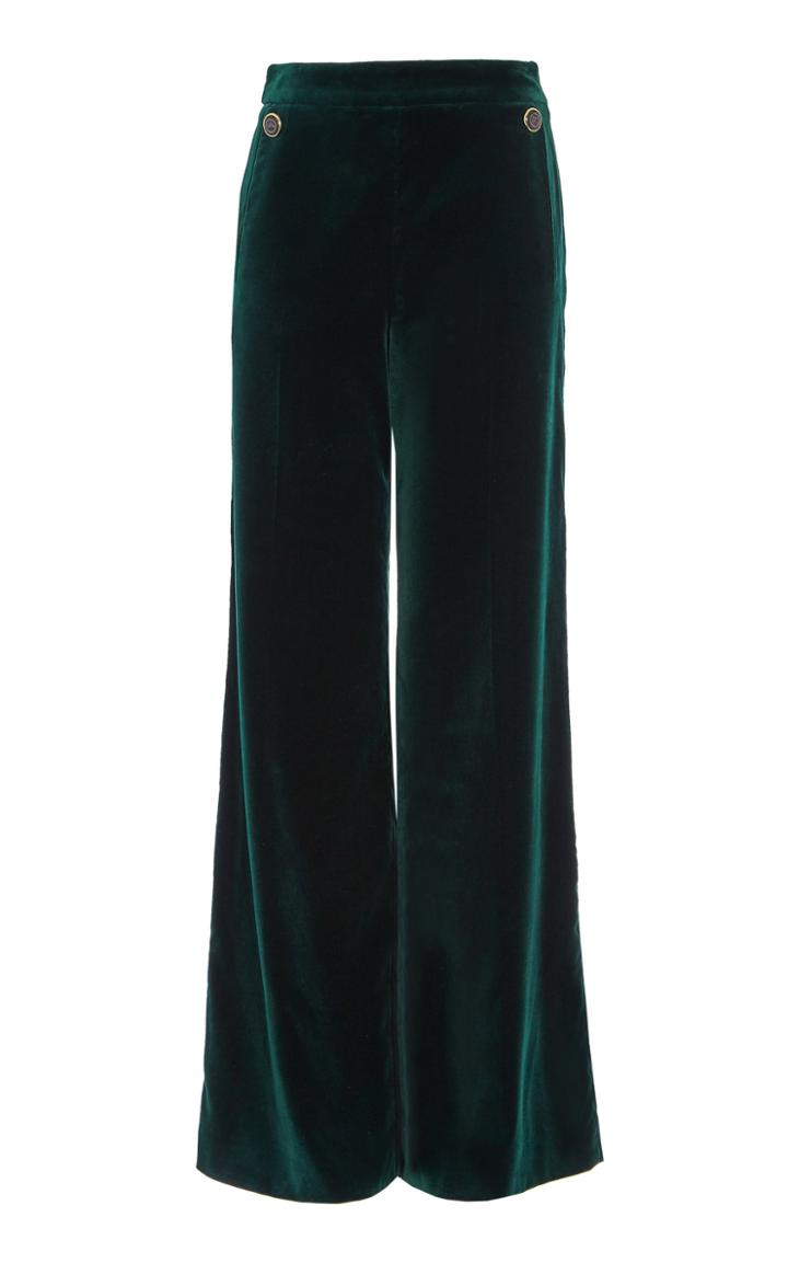 Temperley London Clove Velvet Trousers Size: 8