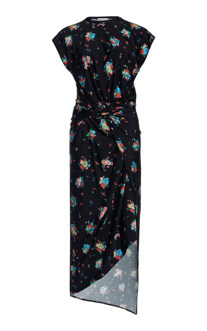 Moda Operandi Paco Rabanne Floral-print Ruched Jersey Dress