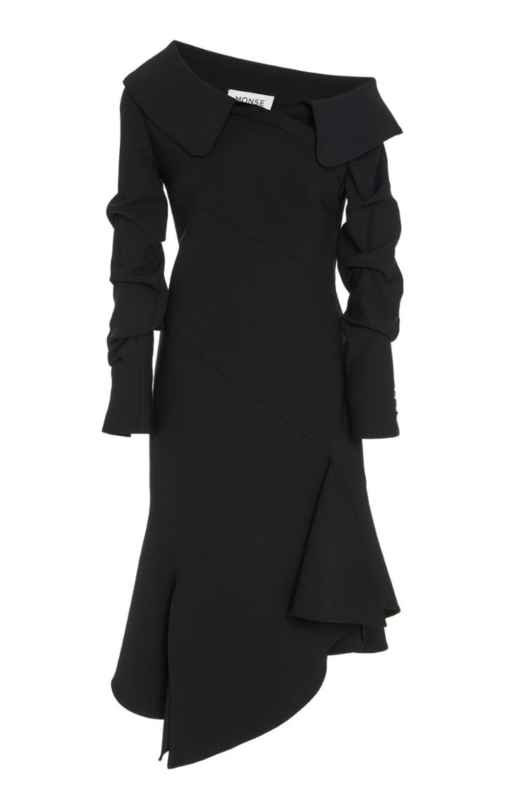 Monse Off-the-shoulder Stretch Wool-blend Dress